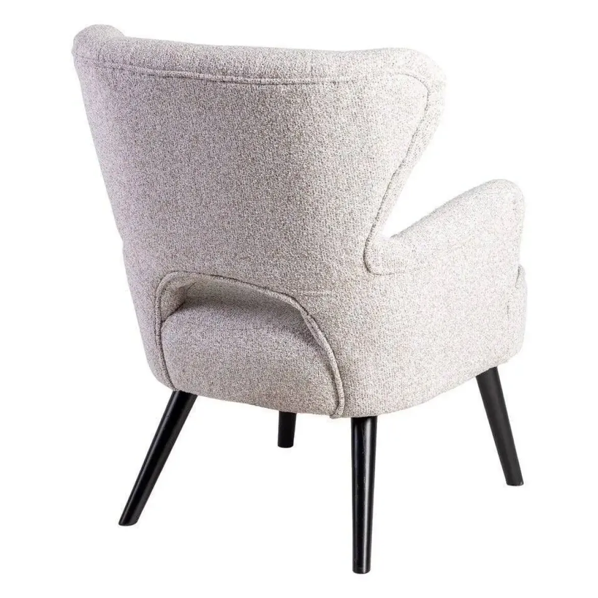 Sillón Tapizado Jaspeado Crudo con Patas de Madera 615250