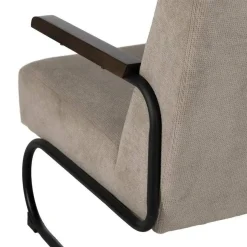 Sillón Taupe de Metal y Tejido con Patas Negras 613473