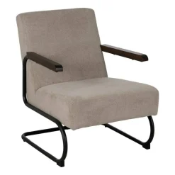 Sillón Taupe de Metal y Tejido con Patas Negras 613473