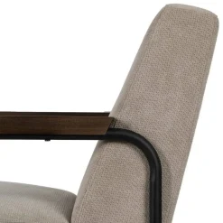 Sillón Taupe de Metal y Tejido con Patas Negras 613473