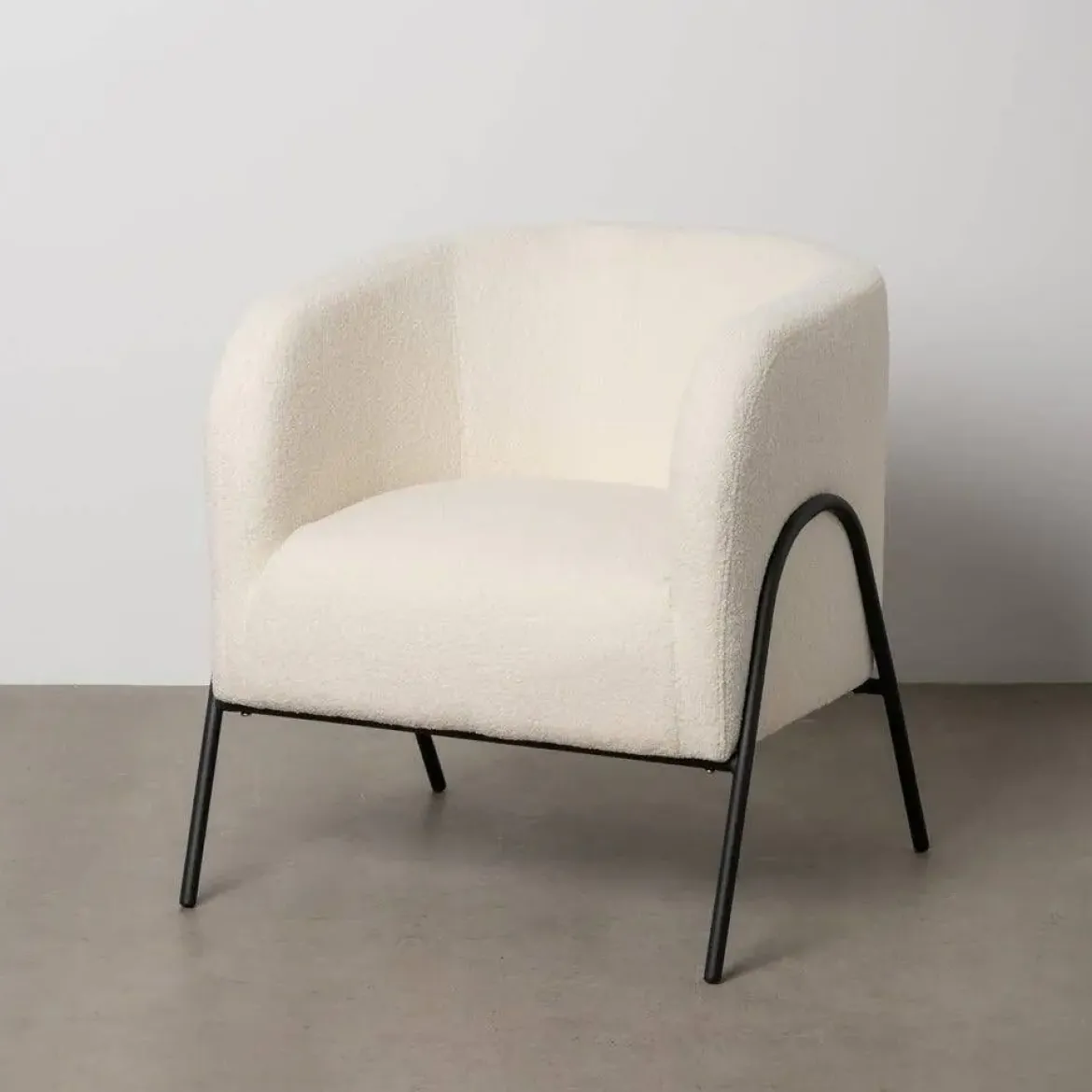 Sillón Tejido-Metal de Salón 68 cm Blanco 614513