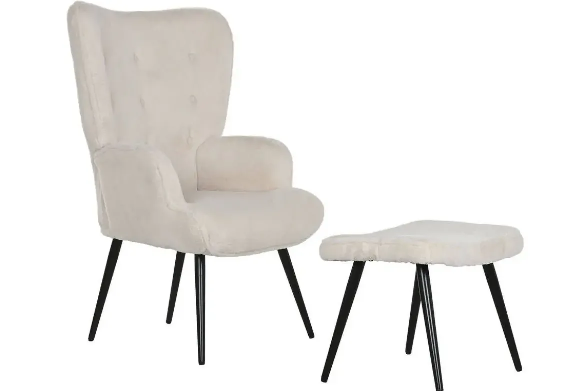 Sillón y Butaca en Terciopelo con Estructura Metálica MB-217772