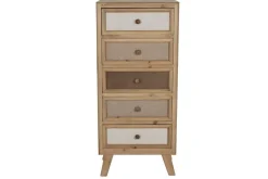 Sinfonier de Madera de Abeto con 5 Cajones de Lino MB-216621