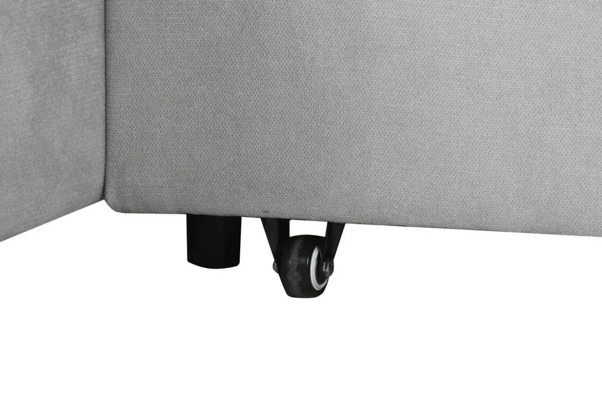 Sofá Cama Chaiselongue en Poliéster Gris con Estructura de Madera MB-211718