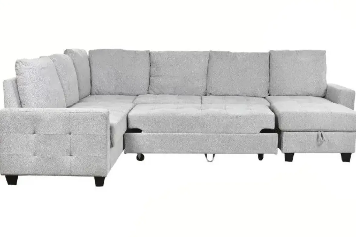 Sofá Cama Chaiselongue en Poliéster con Arcón MB-219483
