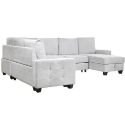 Sofá Cama Chaiselongue en Poliéster con Arcón MB-219483