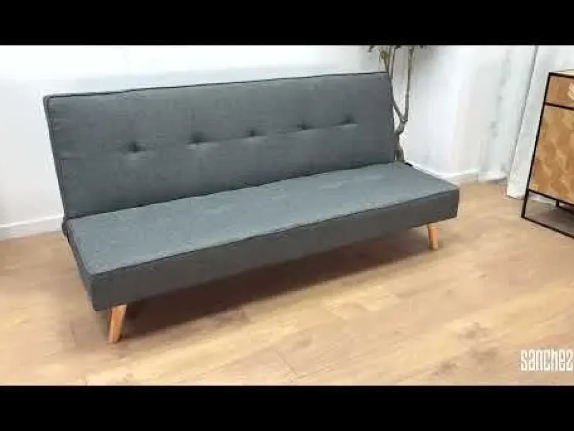 Sofá Cama Clic Clac con Patas de Madera Tapizado UNAI