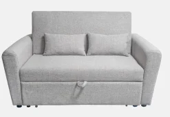 Sofá Cama Clic Clac de 2 Plazas Tapizado en Tela Gris CIRO