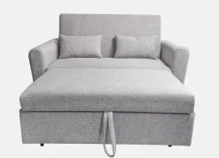 Sofá Cama Clic Clac de 2 Plazas Tapizado en Tela Gris CIRO