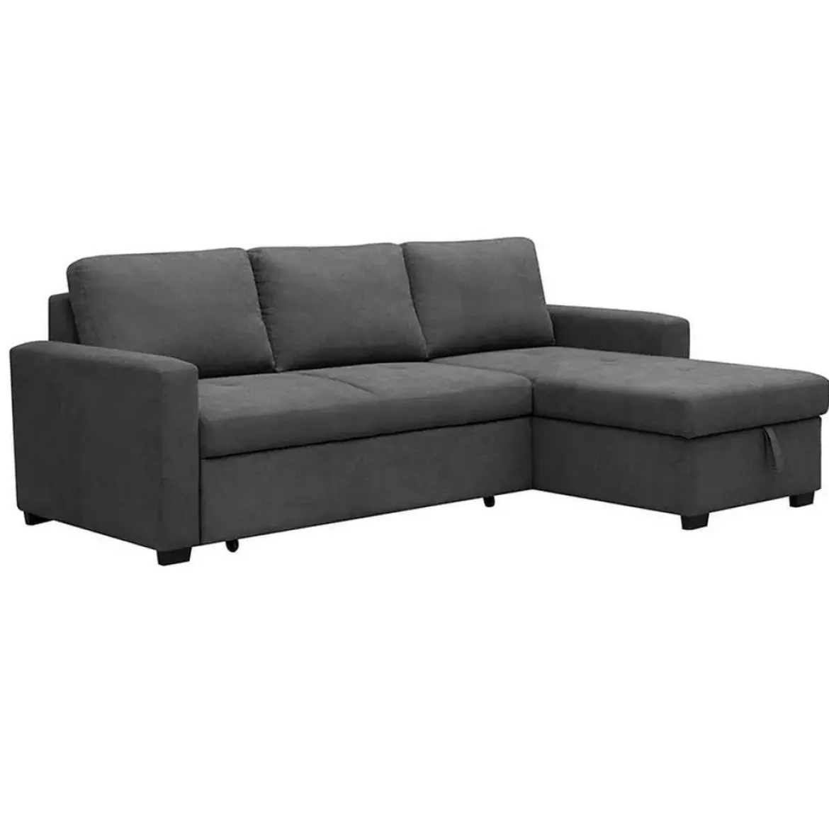 Sofá Cama con Chaise Longue Reversible con Arcón color Gris PATON