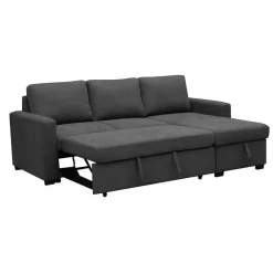 Sofá Cama con Chaise Longue Reversible con Arcón color Gris PATON