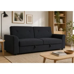 Sofá Cama Convertible Tapizado en Poliéster Azul MB-228439