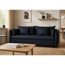 Sofá Cama Convertible Tapizado en Poliéster Estructura de Madera MB-228437