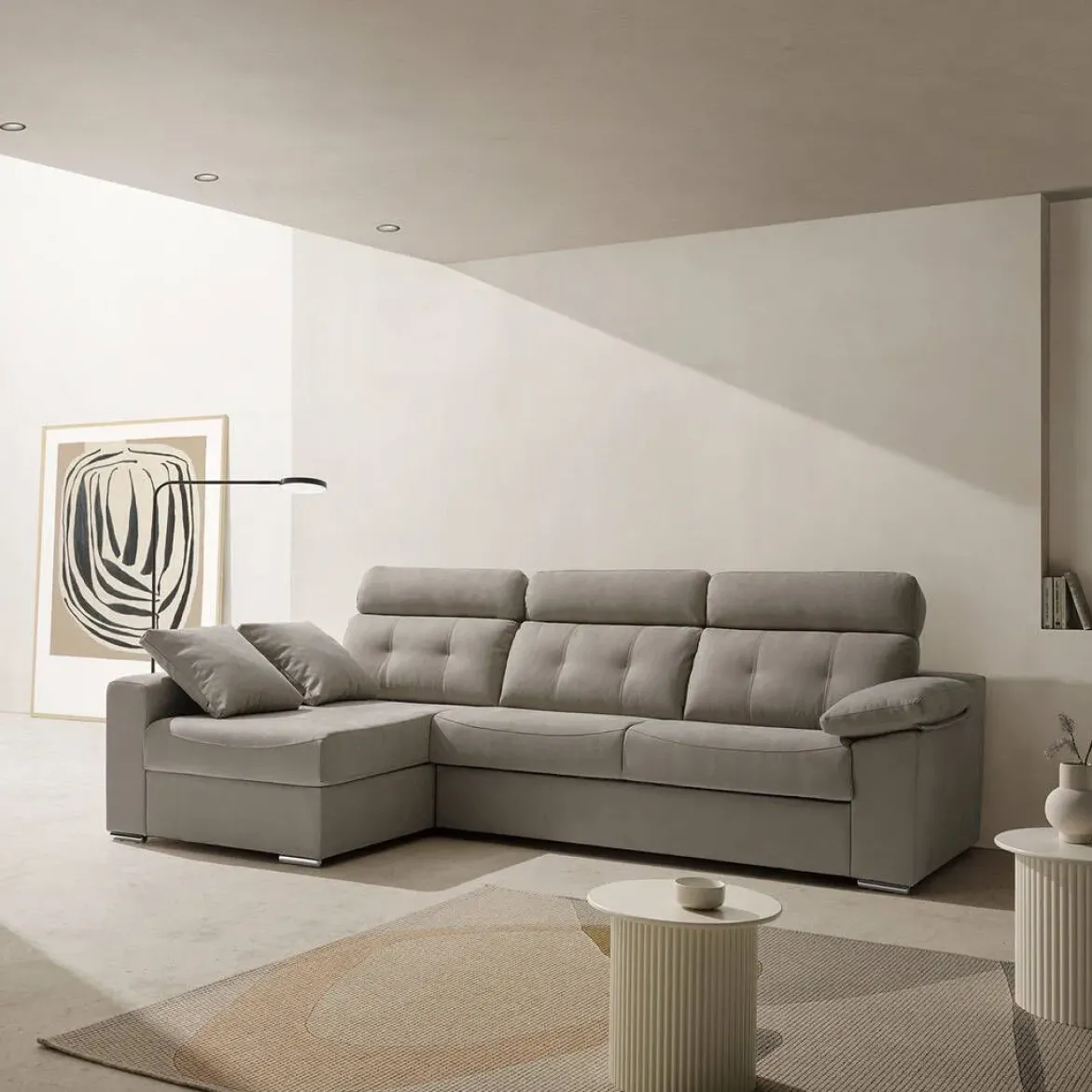 Sofá Cama Italiano con Chaise Longue Izquierda NEREA