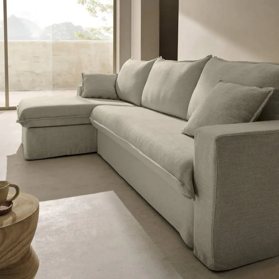 Sofá Cama Italiano con Chaise Longue Izquierda NADIR
