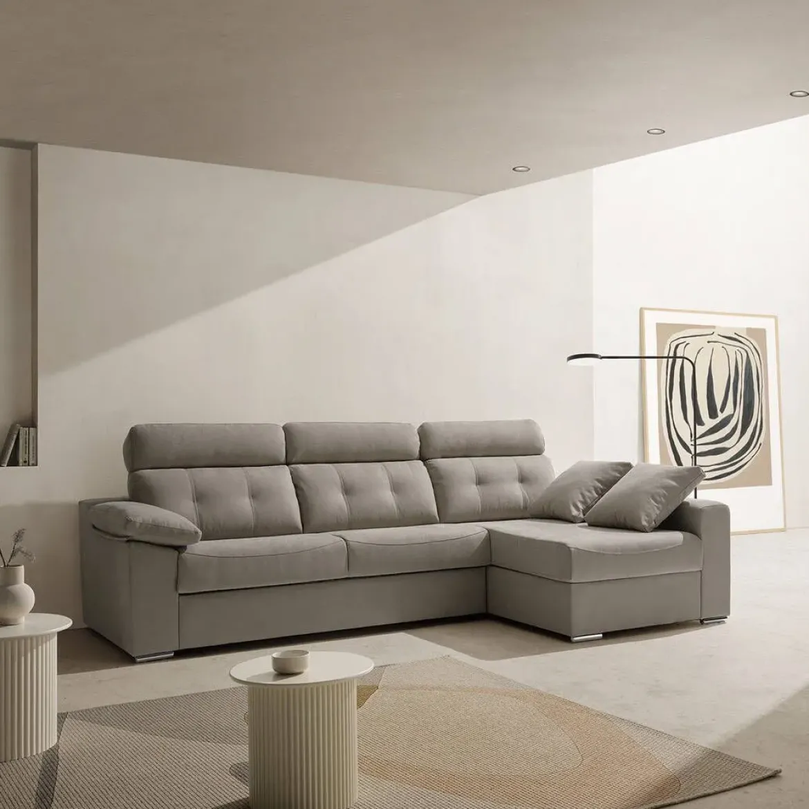 Sofá Cama Italiano con Chaise Longue Derecha NEREA