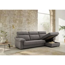Sofá Cama Italiano con Chaise Longue y Arcón IRATI