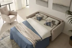 Sofá Cama Italiano de 3 Plazas Tapizado en Tela MANDY