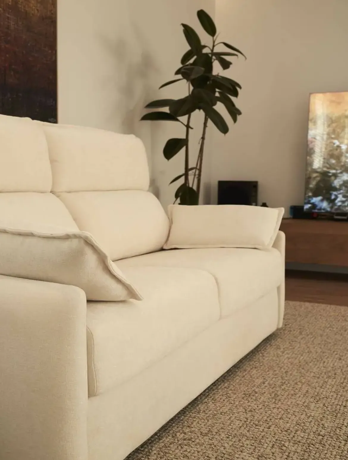 Sofá Cama Italiano Tapizado en Tela Desenfundable UNAI