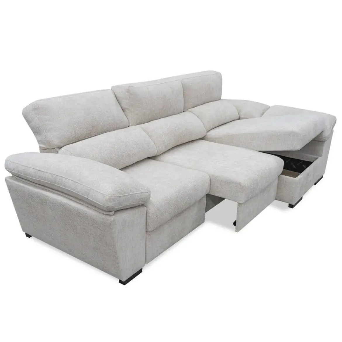 Sofá Chaise Longue con Arcón y Asientos Deslizantes Derecha ELAN