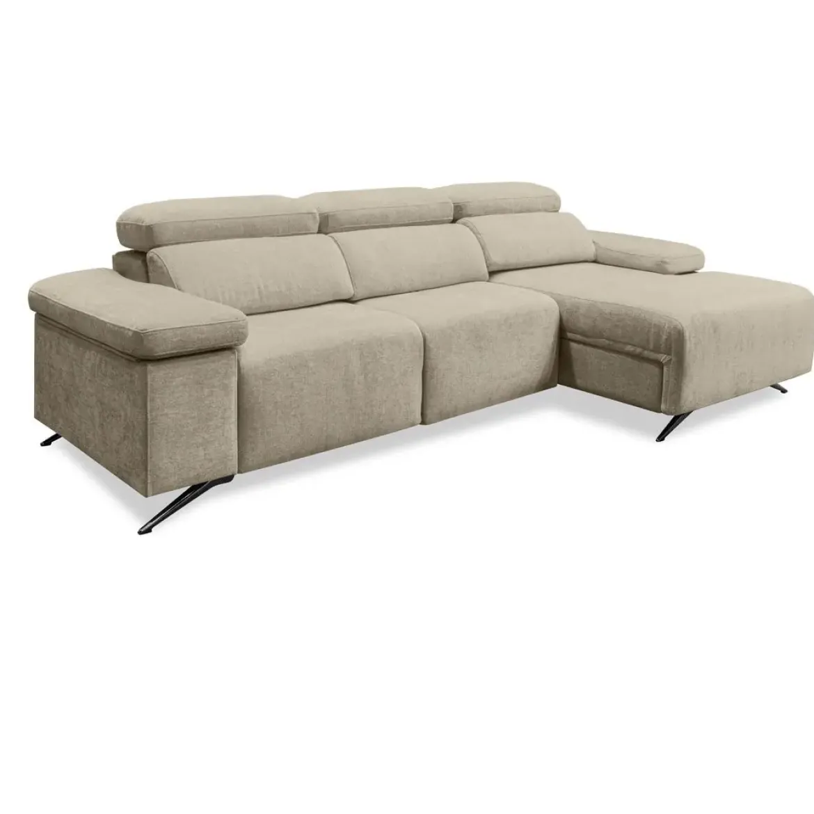 Sofá Chaise Longue con Arcón y Asientos Deslizantes Derecha LEXI