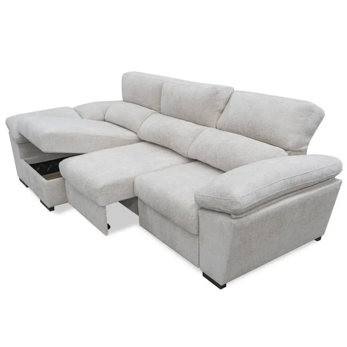 Sofá Chaise Longue con Arcón y Asientos Deslizantes Izquierda ELAN