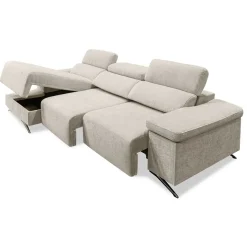 Sofá Chaise Longue con Arcón y Asientos Deslizantes Izquierda LEXI
