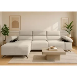 Sofá Chaise Longue con Arcón y Asientos Deslizantes Izquierda LEXI