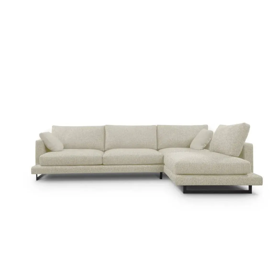 Sofá Chaise Longue de Patas Altas Tapizado en Tela Derecha QUEEN
