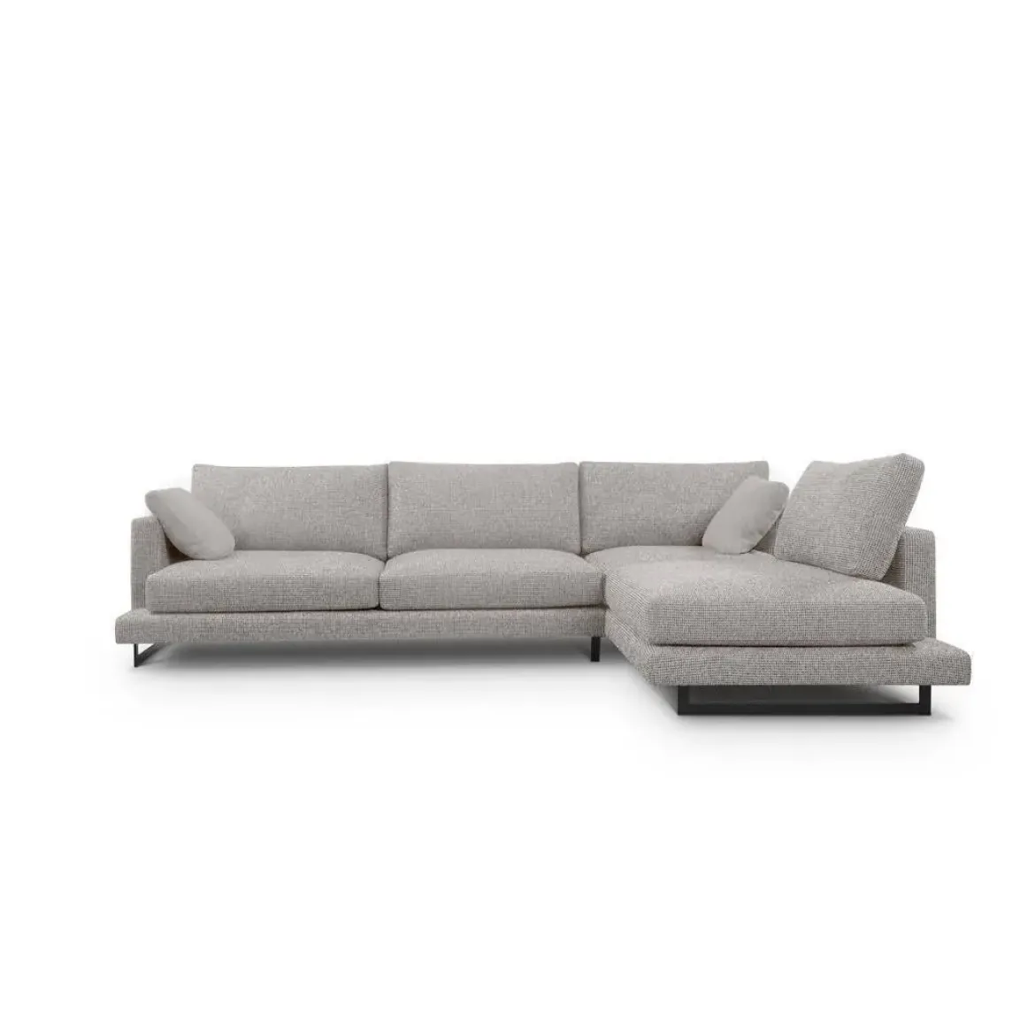 Sofá Chaise Longue de Patas Altas Tapizado en Tela Derecha QUEEN