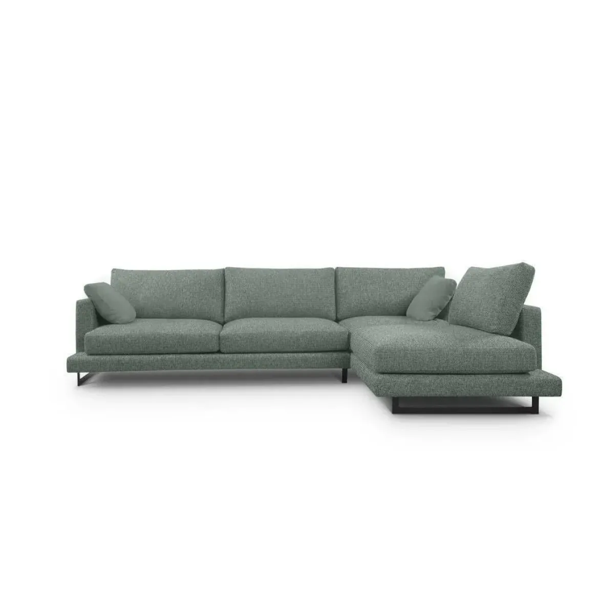 Sofá Chaise Longue de Patas Altas Tapizado en Tela Derecha QUEEN