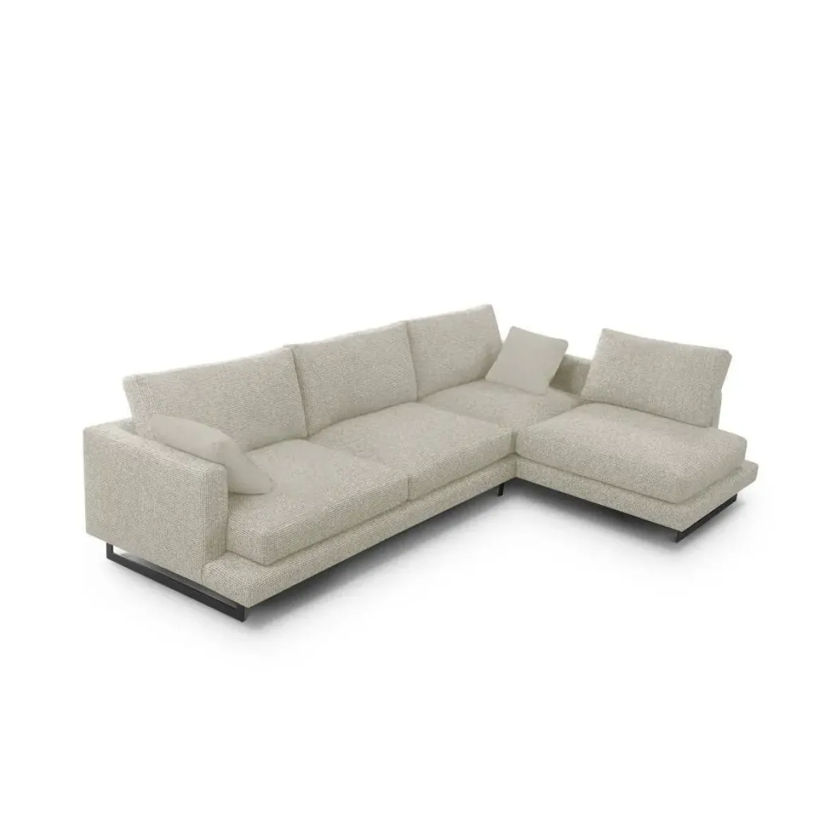 Sofá Chaise Longue de Patas Altas Tapizado en Tela Derecha QUEEN