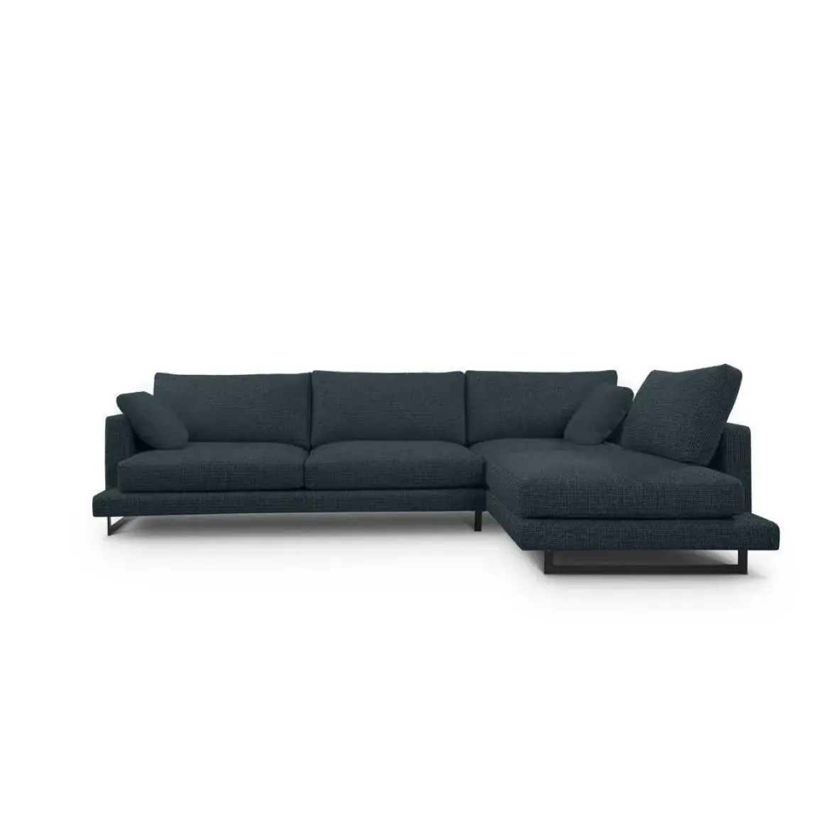 Sofá Chaise Longue de Patas Altas Tapizado en Tela Derecha QUEEN