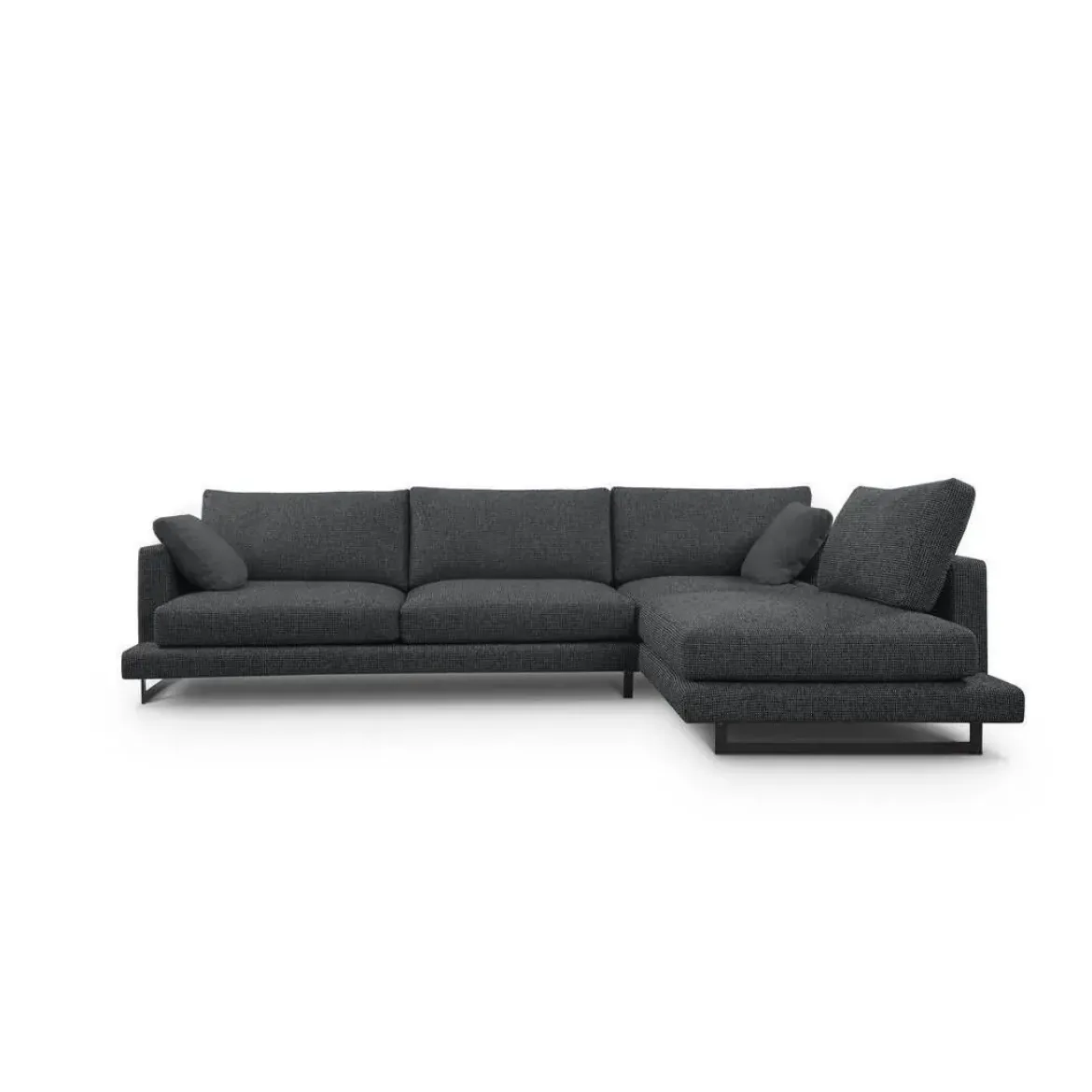 Sofá Chaise Longue de Patas Altas Tapizado en Tela Derecha QUEEN
