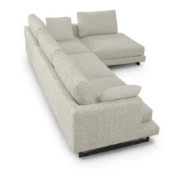 Sofá Chaise Longue de Patas Altas Tapizado en Tela Derecha QUEEN