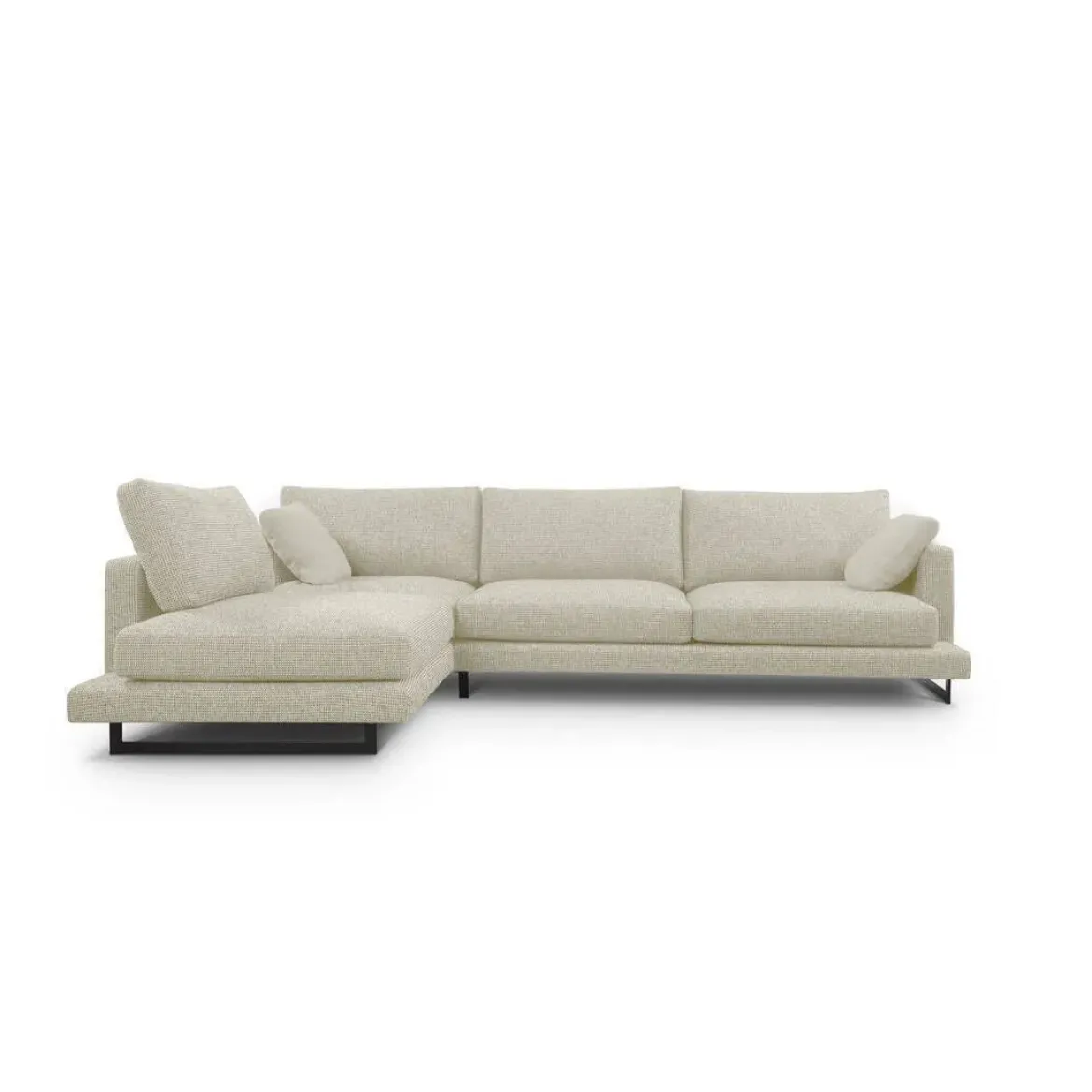 Sofá Chaise Longue de Patas Altas Tapizado en Tela Izquierda QUEEN