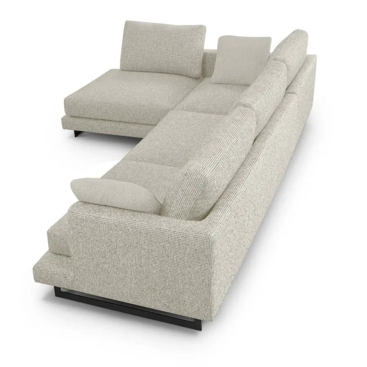Sofá Chaise Longue de Patas Altas Tapizado en Tela Izquierda QUEEN
