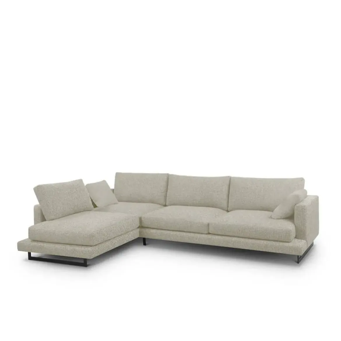 Sofá Chaise Longue de Patas Altas Tapizado en Tela Izquierda QUEEN