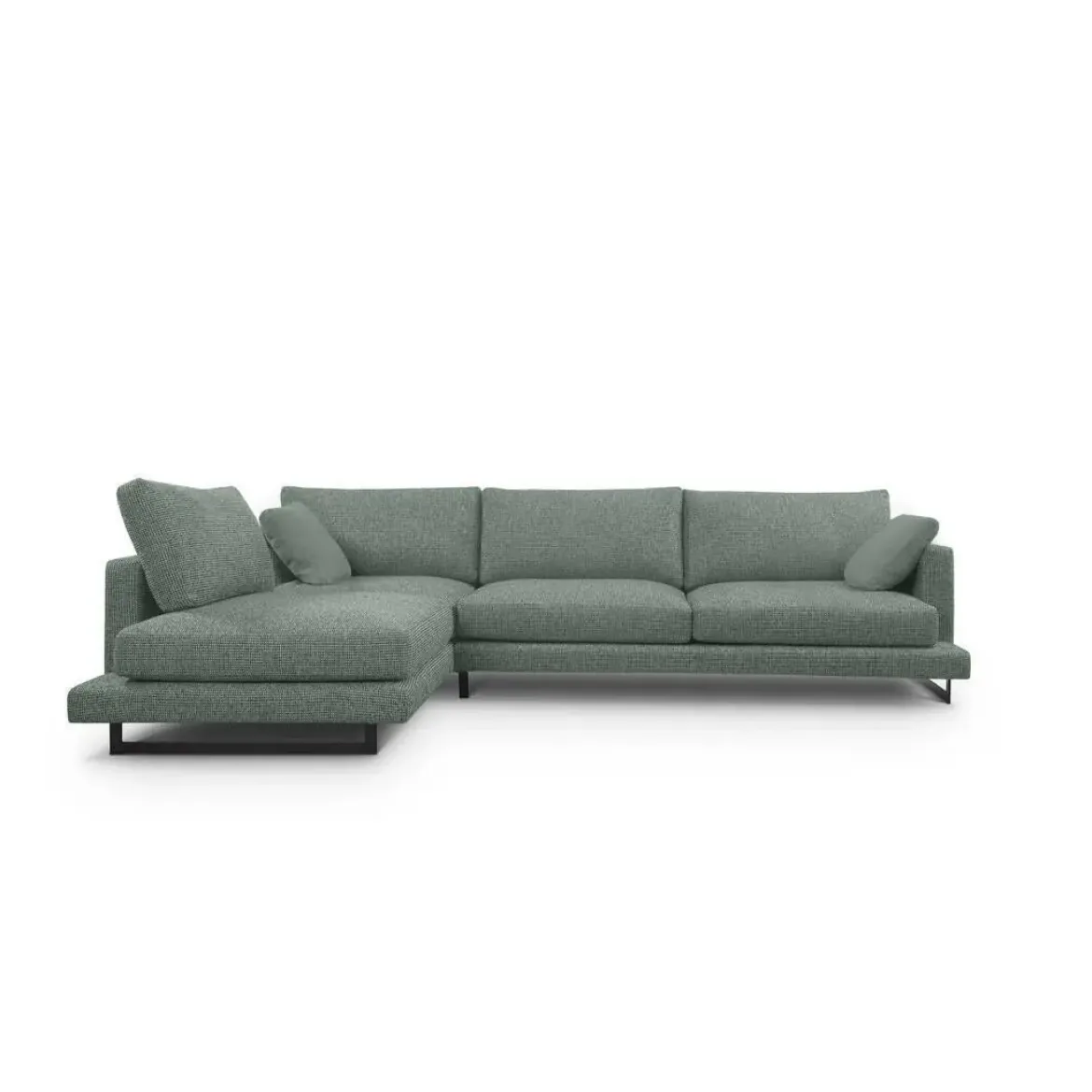 Sofá Chaise Longue de Patas Altas Tapizado en Tela Izquierda QUEEN