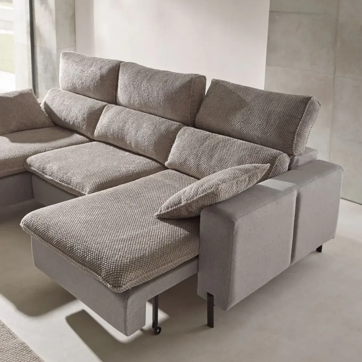 Sofá Chaise Longue Derecha Asientos Deslizantes