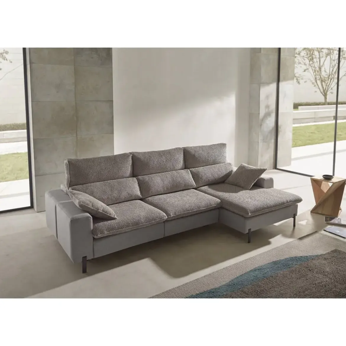 Sofá Chaise Longue Derecha Asientos Deslizantes