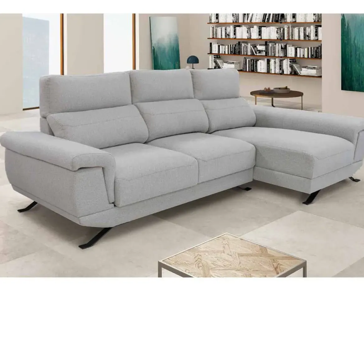 Sofá Chaise Longue Derecha con Arcón y Asientos Deslizantes DIMAR