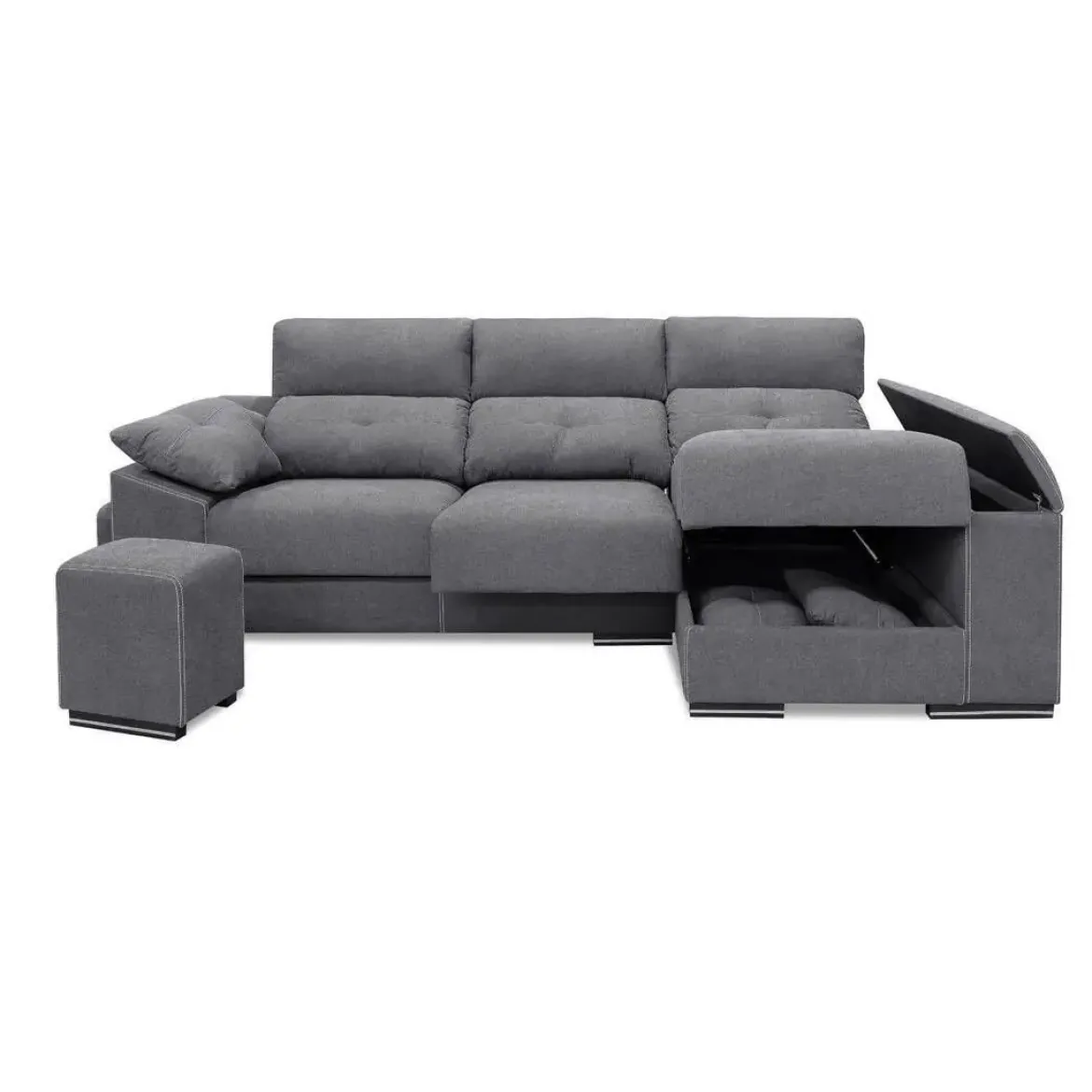 Sofá Chaise longue Derecha con Cabezal Reclinable y Asientos Deslizantes NOEMI
