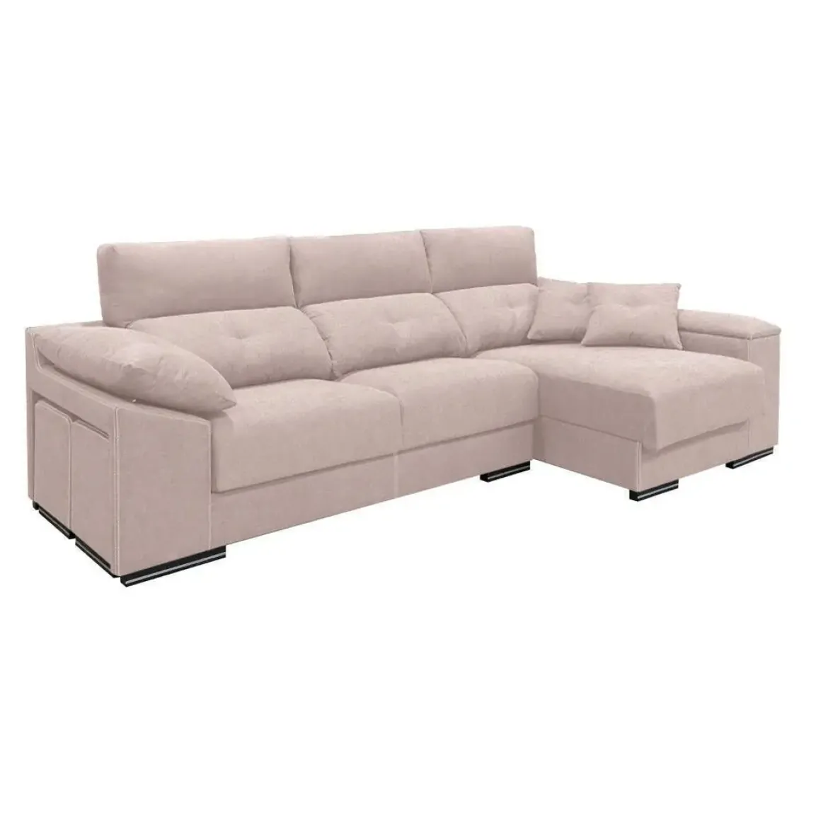 Sofá Chaise longue Derecha con Cabezal Reclinable y Asientos Deslizantes NOEMI
