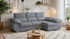 Sofá Chaise Longue Derecha Tapizado en Tela AVRIL