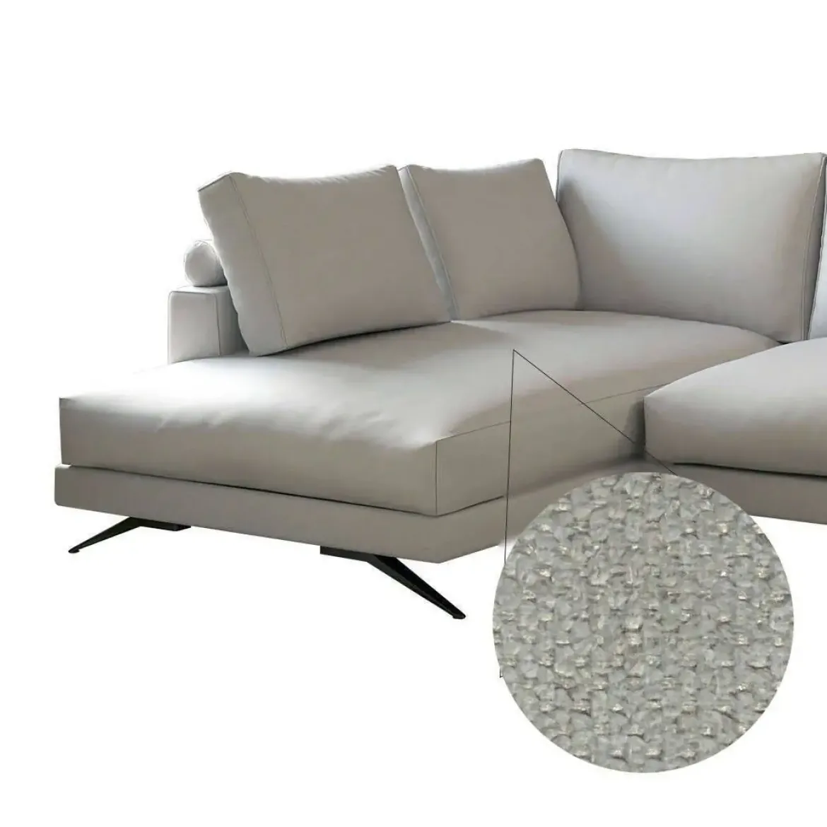 Sofá Chaise Longue Derecha Tapizado en Tela MERCURY