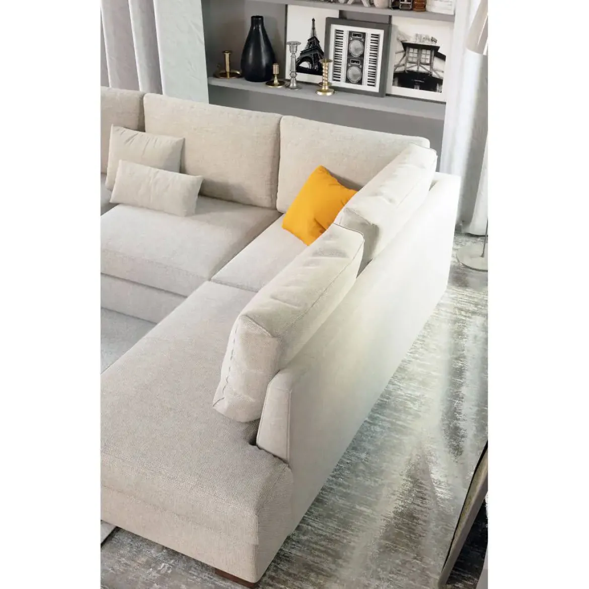Sofá Chaise Longue Derecha Tapizado en Tela HORUS