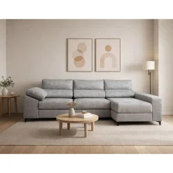 Sofá Chaise Longue Derecha Tapizado en Tela RAGA