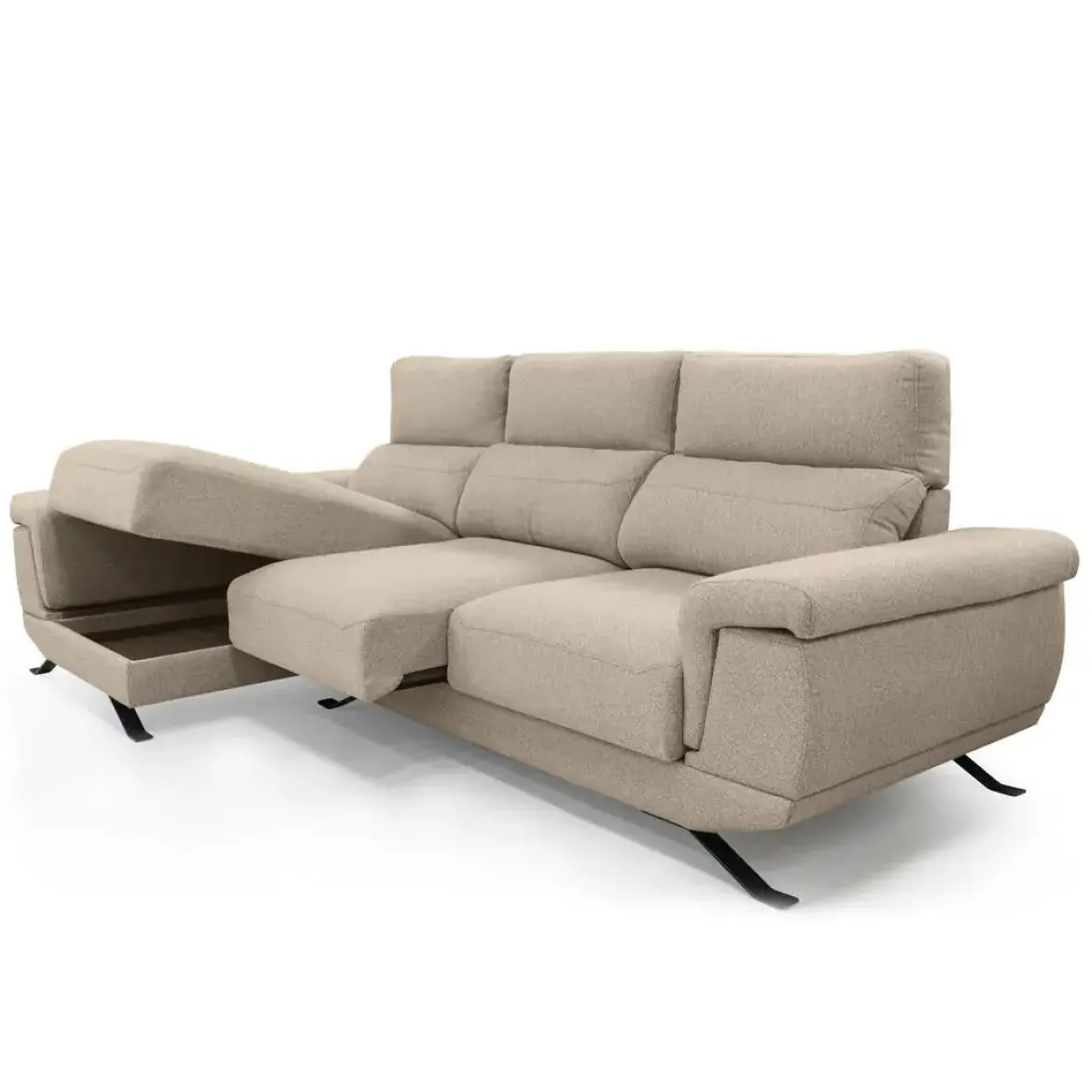 Sofá Chaise Longue Izquierda con Arcón y Asientos Deslizantes DIMAR