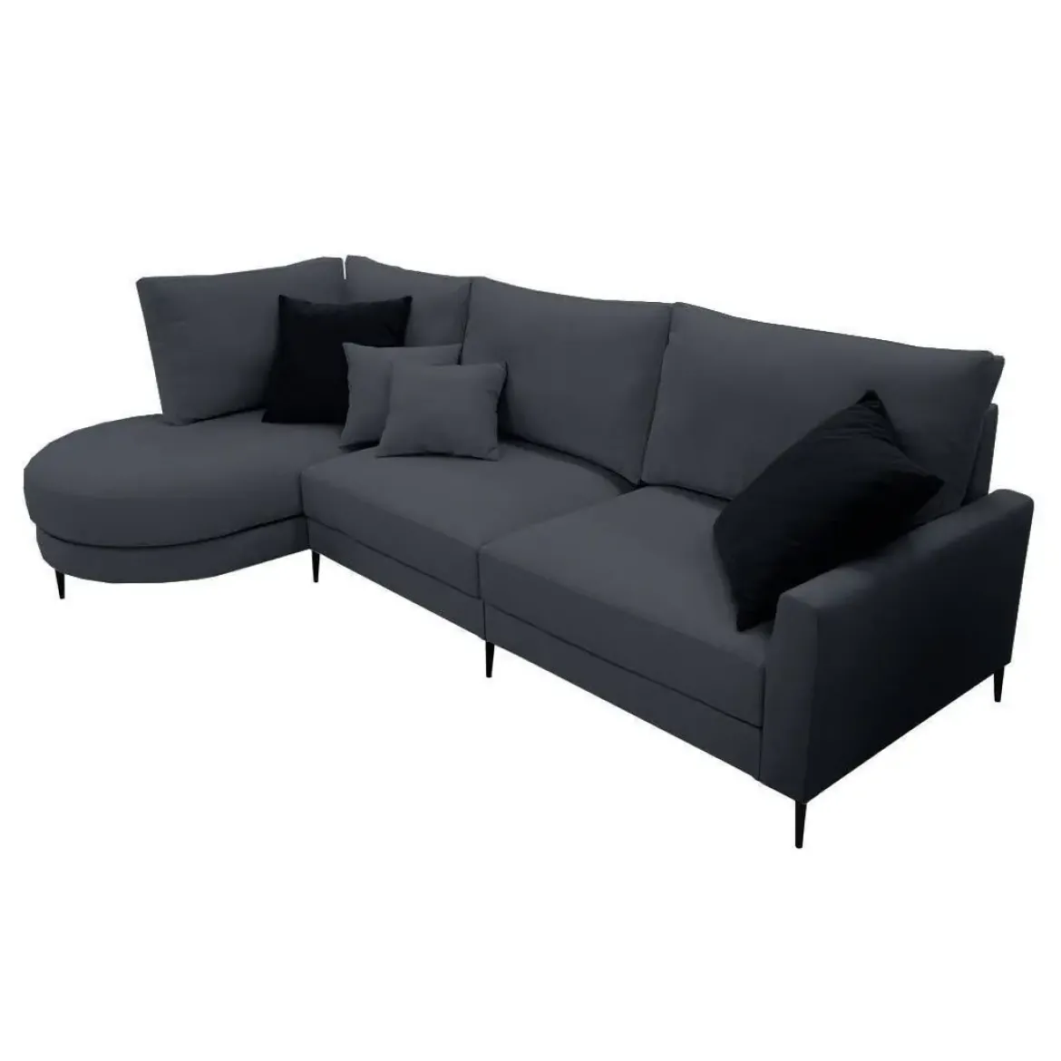 Sofá Chaise Longue Izquierda Tapizada en Tela NAPOLI